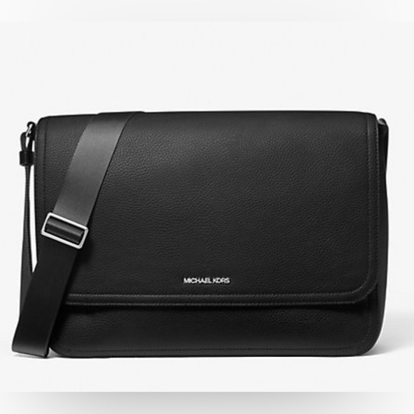 Michael Kors Men’s Cooper Book Bag Messenger Bag In Black NEW - Picture 1 of 4